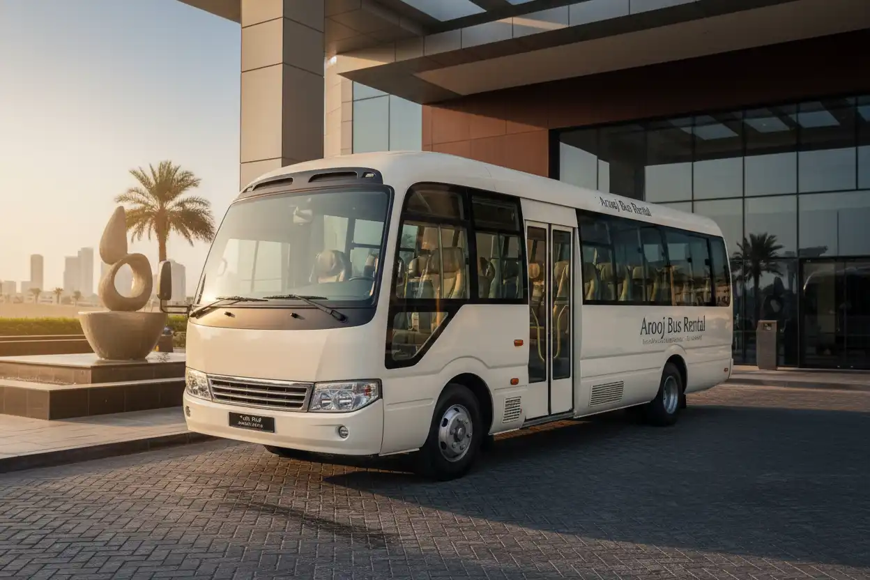22 to 30 Seater Coaster Buses for Hotel Transfers in Dubai | Arooj Bus Rental